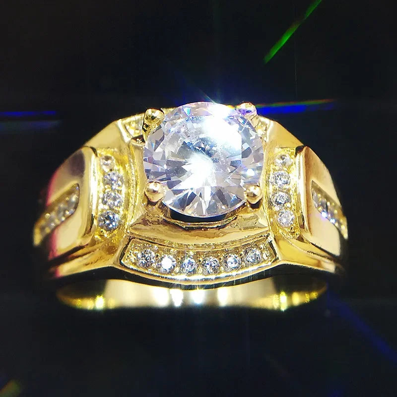 Gold Color Wedding Male Rings for Men Jewelry